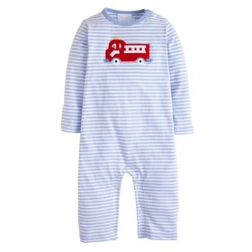 Little English Applique Romper - Fire Truck