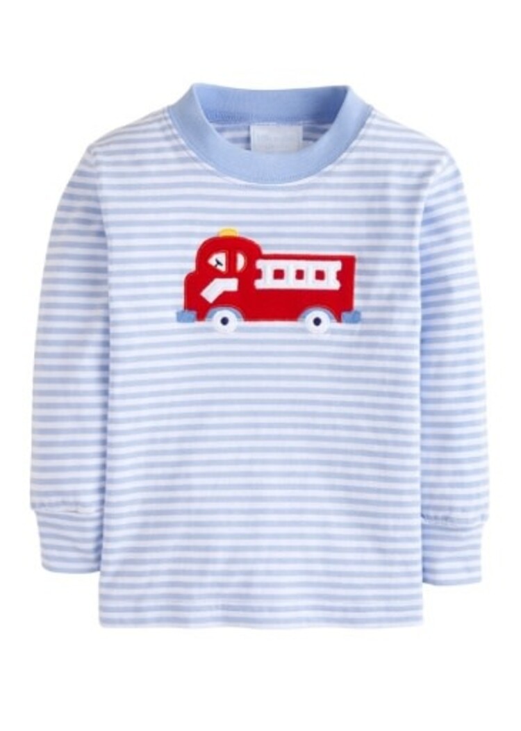 Little English Applique T-Shirt - Fire Truck