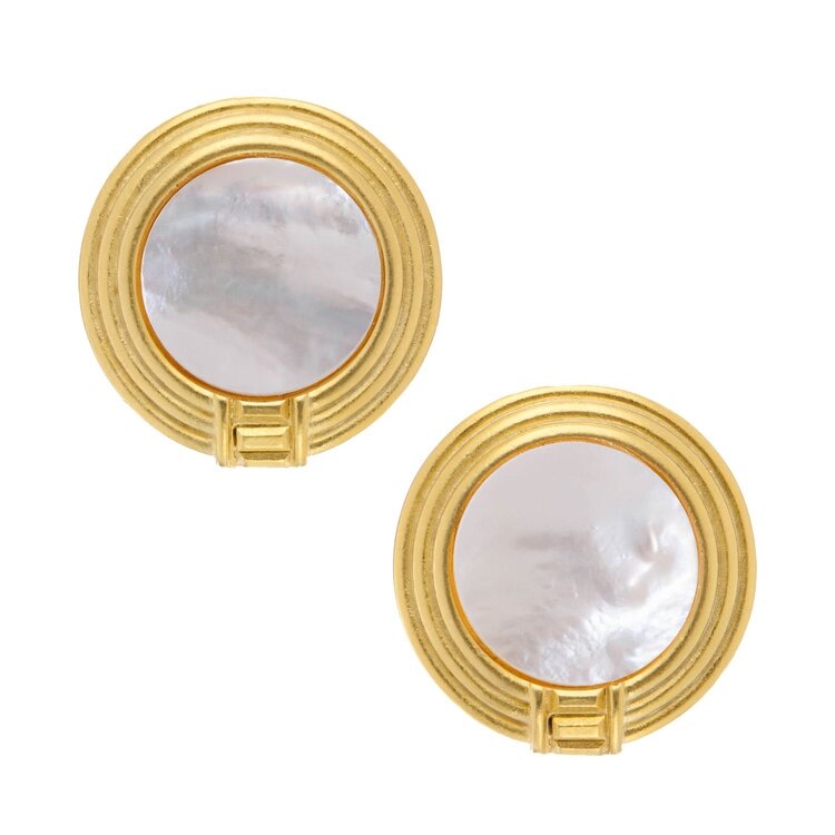 Susan Shaw Roma Mother of Pearl Earrings