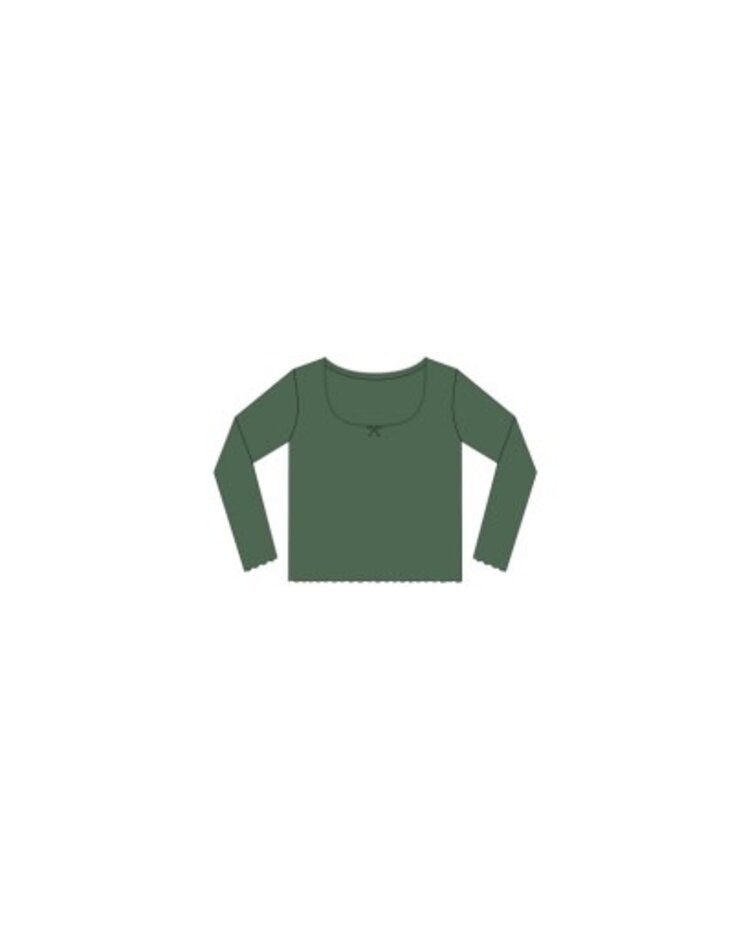 Rylee + Cru Inc. Green Ribbed LS Shirt