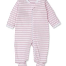 Kissy Kissy Pink Team Stripe Zip Footie