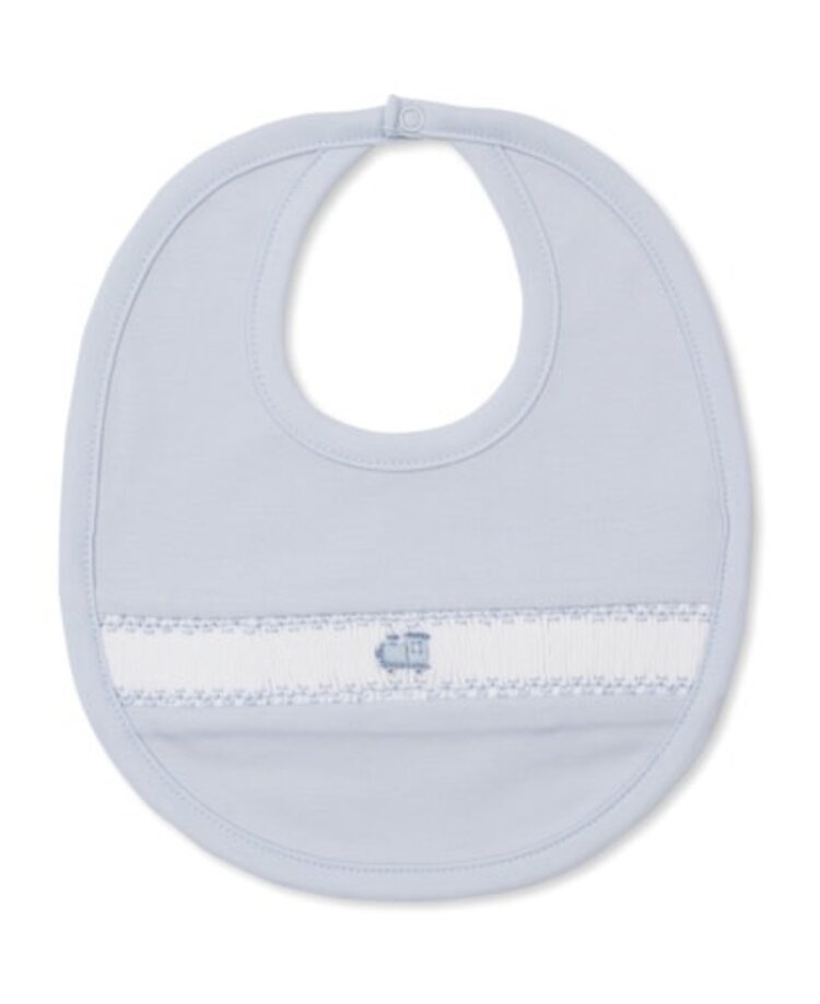 Kissy Kissy CLB F25 Blue Train Smocked Bib