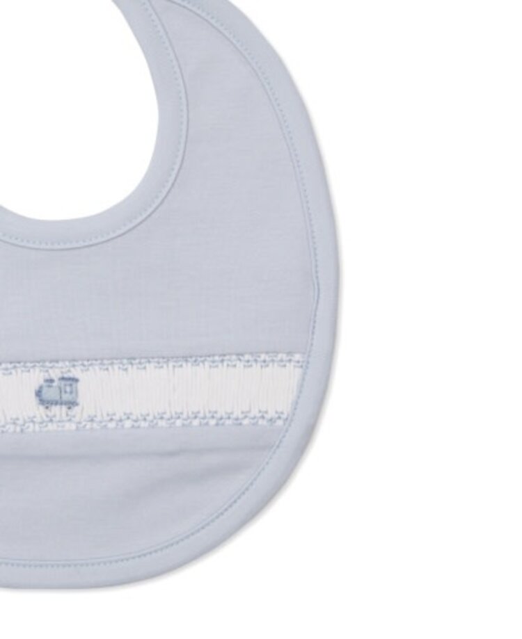 Kissy Kissy CLB F25 Blue Train Smocked Bib