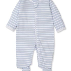 Kissy Kissy Blue Team Stripe Zip Footie