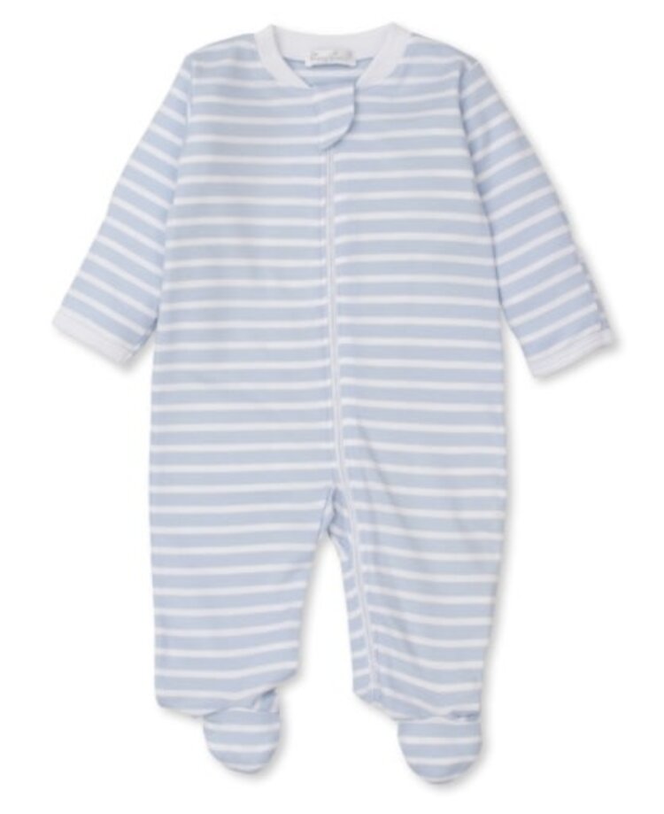 Kissy Kissy Blue Team Stripe Zip Footie