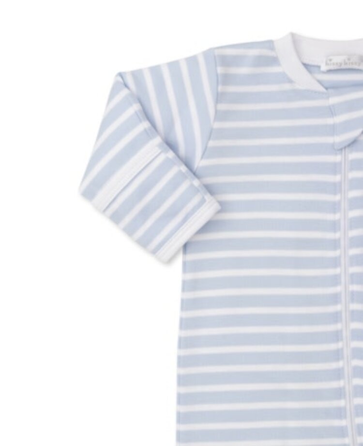 Kissy Kissy Blue Team Stripe Zip Footie