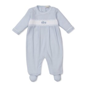 Kissy Kissy CLB F25 Blue Train Smock Footie