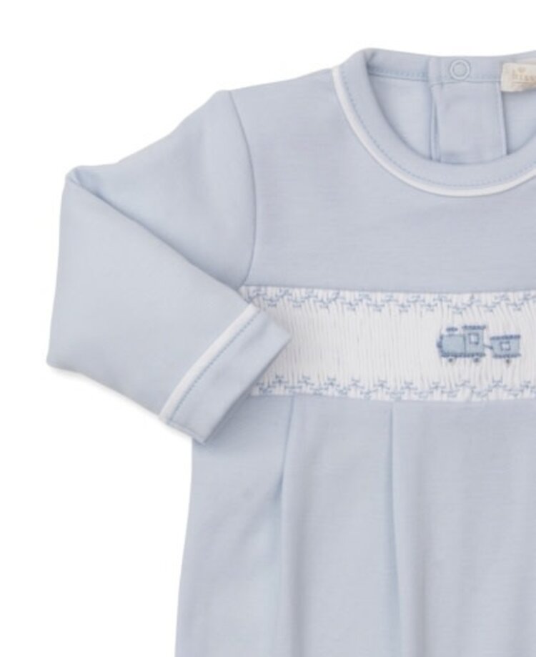 Kissy Kissy CLB F25 Blue Train Smock Footie