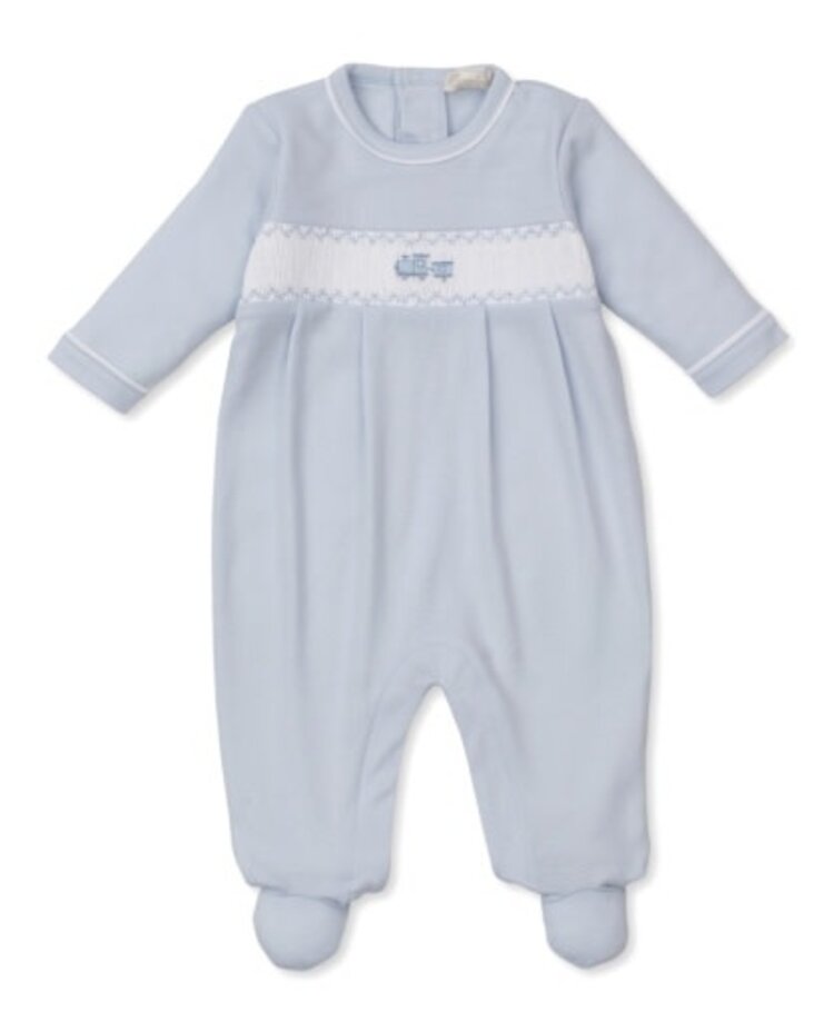 Kissy Kissy CLB F25 Blue Train Smock Footie