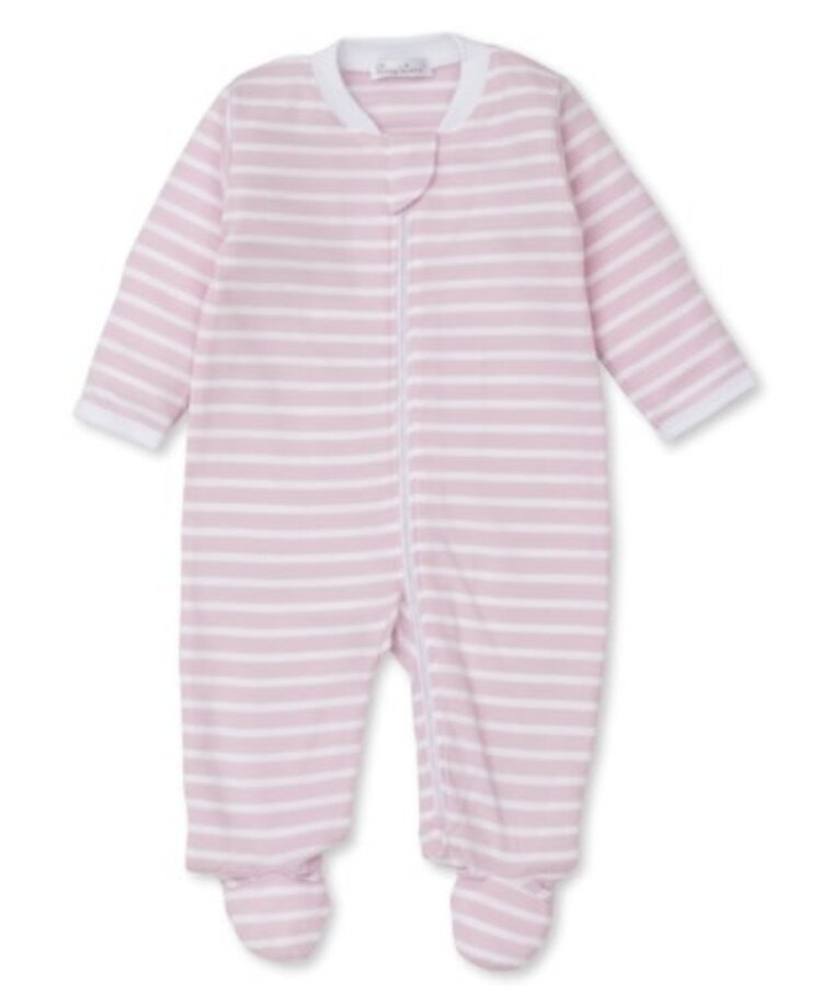 Kissy Kissy Pink Team Stripe Zip Footie