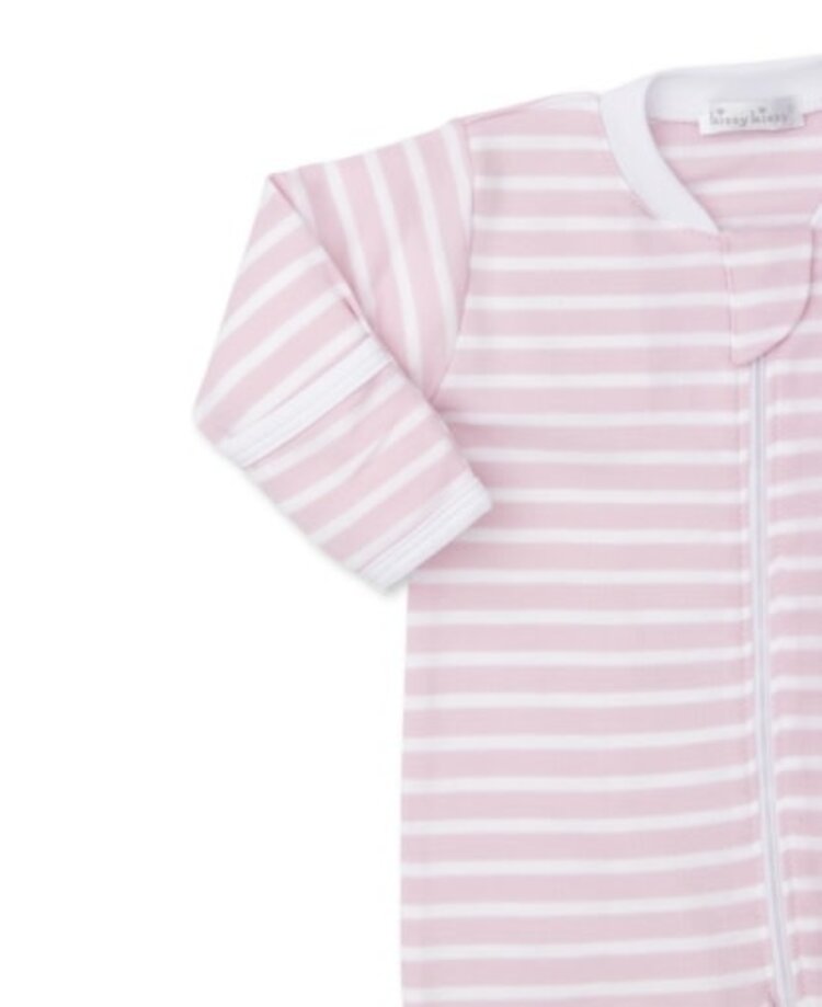 Kissy Kissy Pink Team Stripe Zip Footie