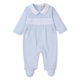 Kissy Kissy CLB Blue Punto Ingles Smocked Footie