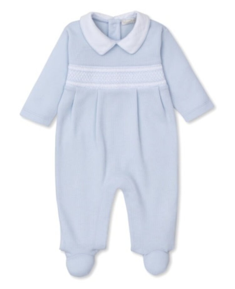 Kissy Kissy CLB Blue Punto Ingles Smocked Footie
