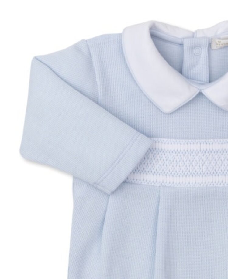 Kissy Kissy CLB Blue Punto Ingles Smocked Footie