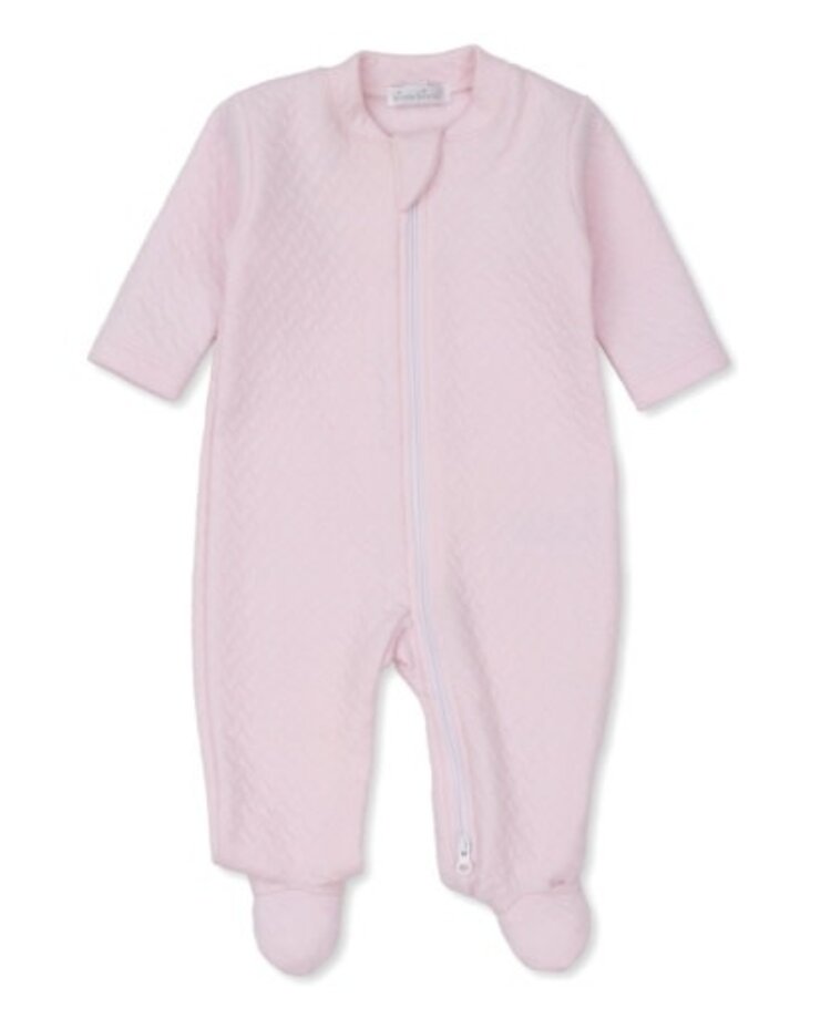 Kissy Kissy Pink Jacquard Zip Footie