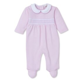 Kissy Kissy CLB Pink Punto Ingles Smocked Footie