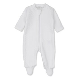 Kissy Kissy White Jacquard Zip Footie