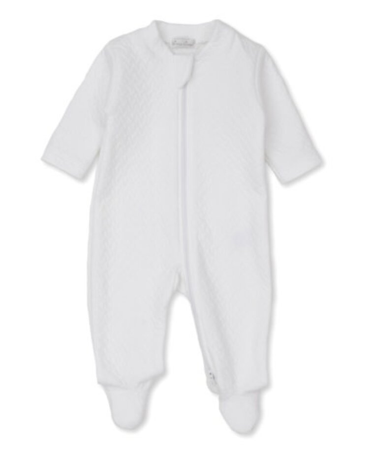 Kissy Kissy White Jacquard Zip Footie