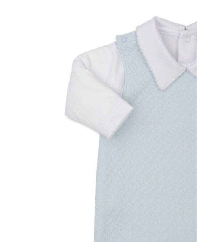 Kissy Kissy Blue Jacquard Overall Set