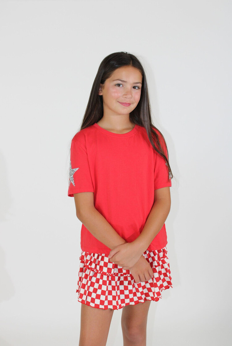 Paper Flower Rhinestone T-shirt