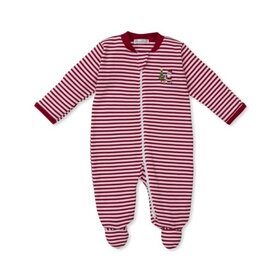 Kissy Kissy Red Stripe Christmas Capers Footie