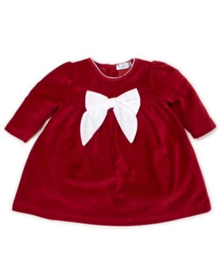 Kissy Kissy Red Velour Bow Dress