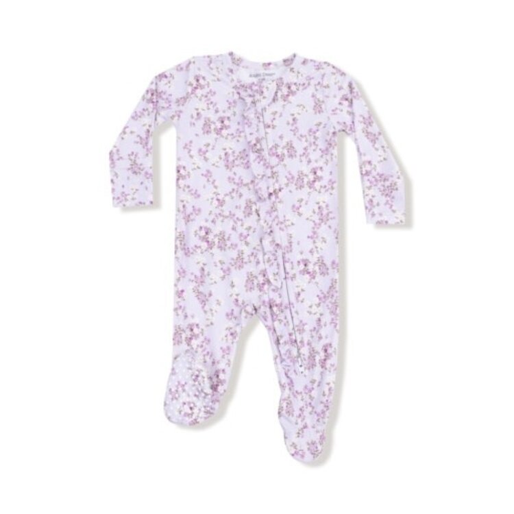 Angel Dear Sweet Dream Florals - 2 Way Ruffle Zipper Footie