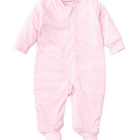 Kissy Kissy Pink Stripe Zip Footie