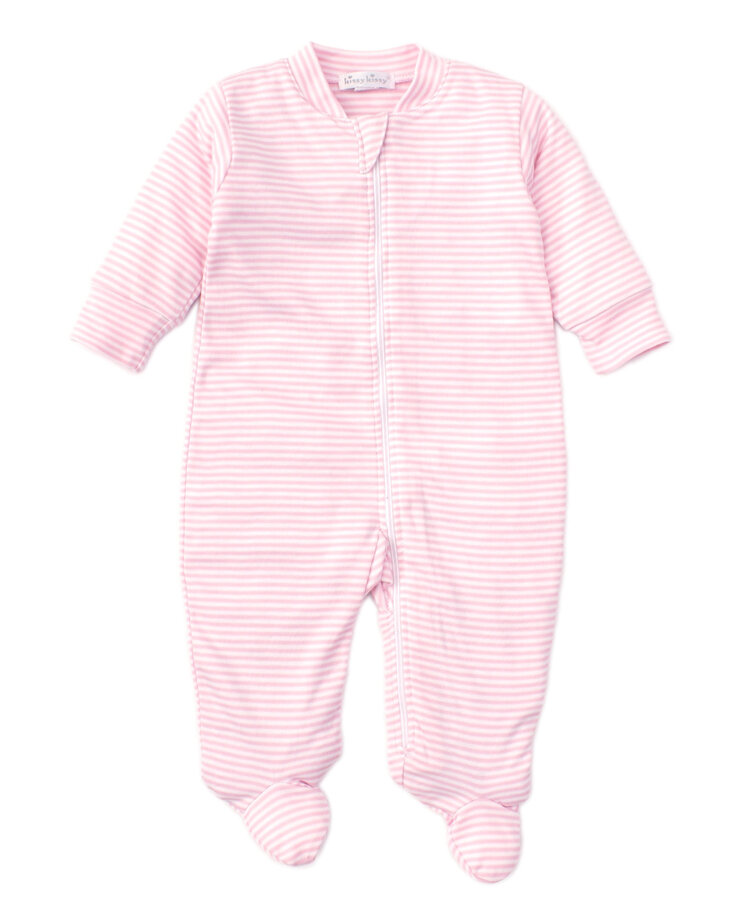 Kissy Kissy Pink Stripe Zip Footie
