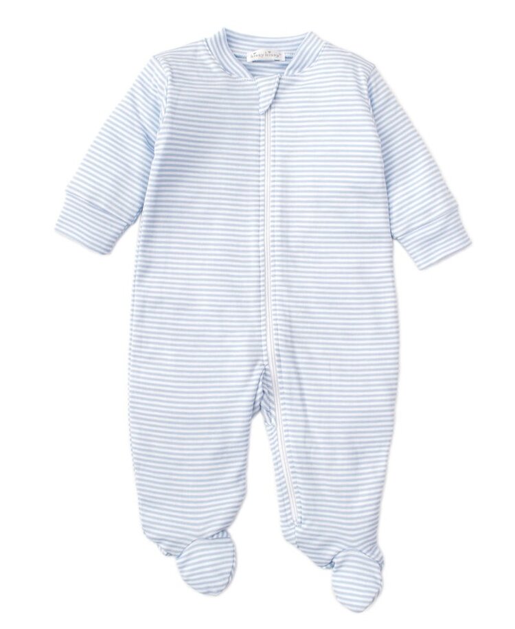 Kissy Kissy Blue Stripe Zip Footie