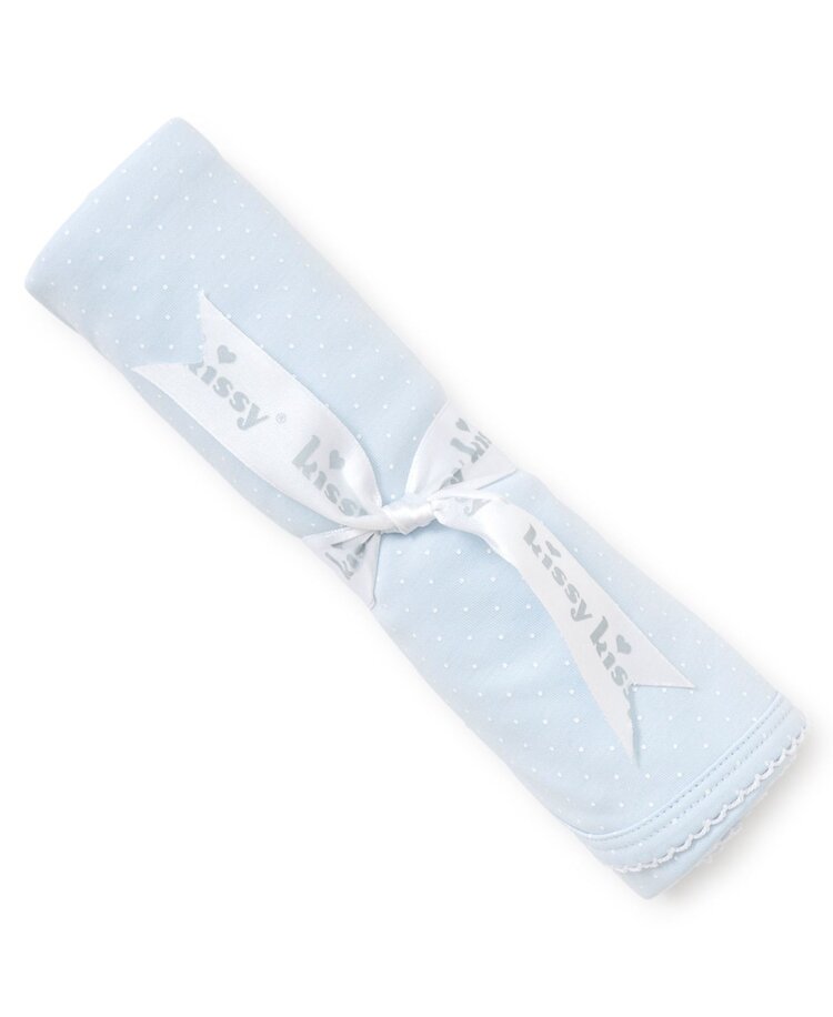 Kissy Kissy Blue with White Dot Blanket