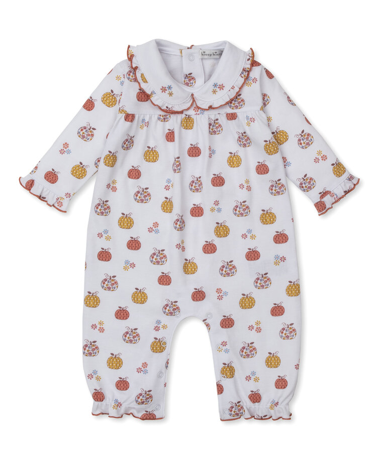 Kissy Kissy Pumpkins Smocked Ruffle Playsuit