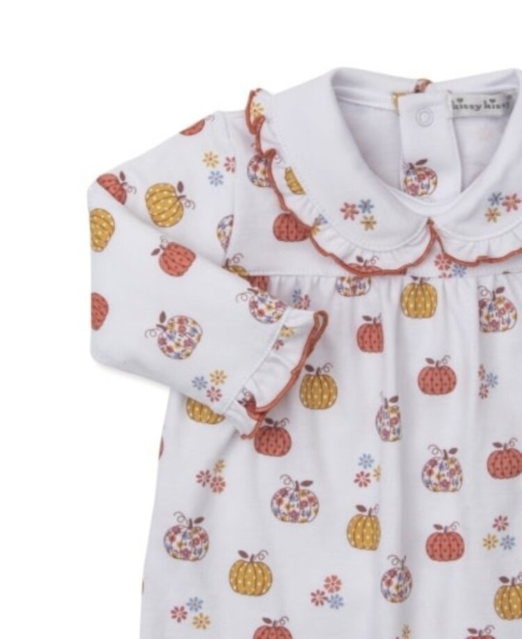 Kissy Kissy Pumpkins Smocked Ruffle Playsuit