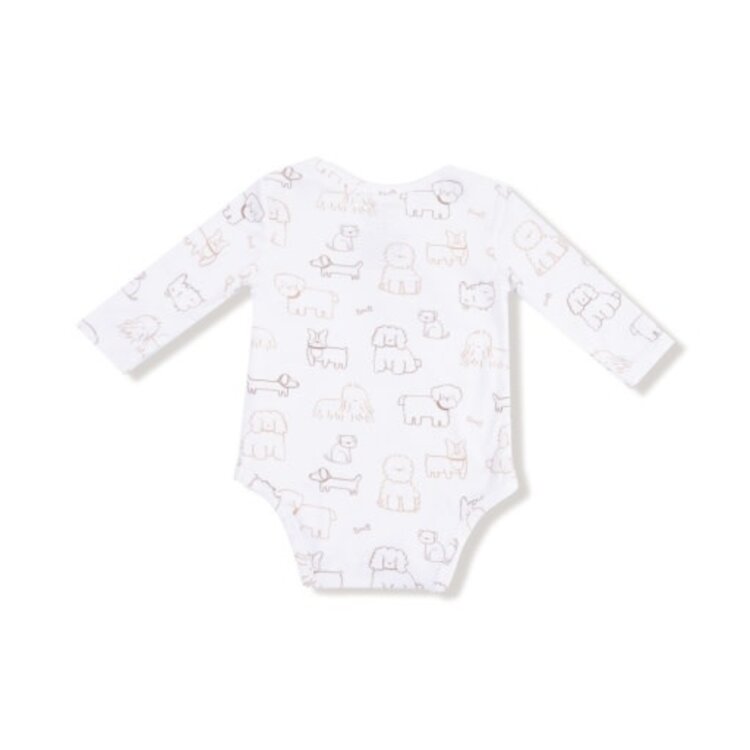Angel Dear Neutral Pups - Lap Shoulder Bodysuit