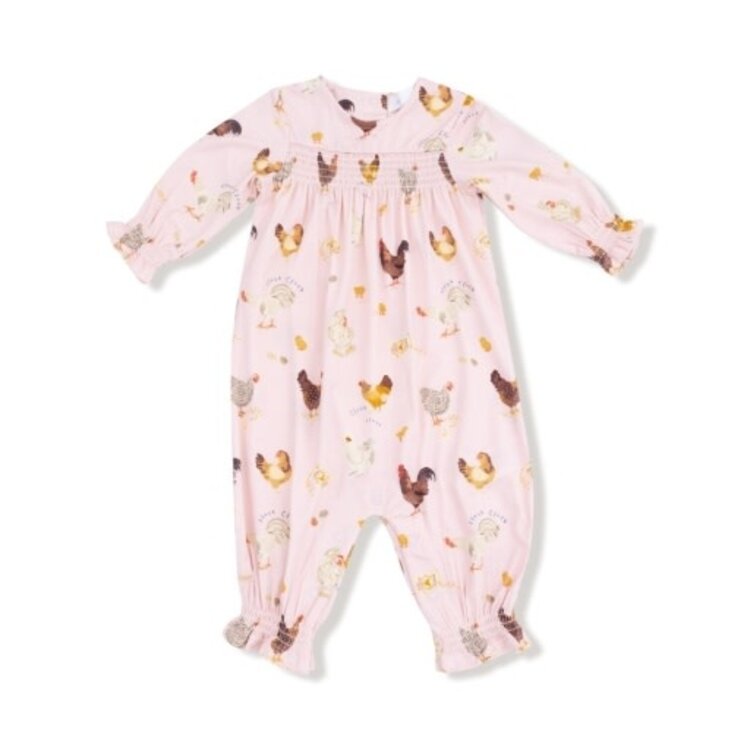 Angel Dear Collector Chickens - Pink - Ruffle Sleeve Romper