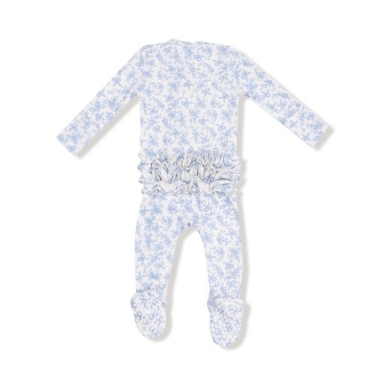 Angel Dear Romi Floral - 2 Way Zipper Ruffle Back Footie