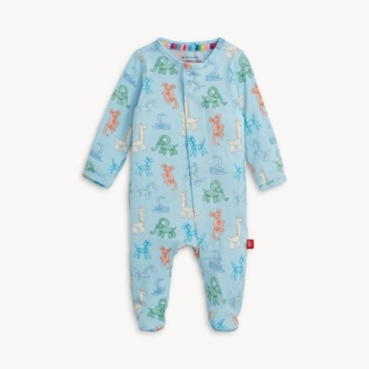 Magnetic  Me BLUE PARTY ANIMALS GLOW  DARK MODAL FOOTIE