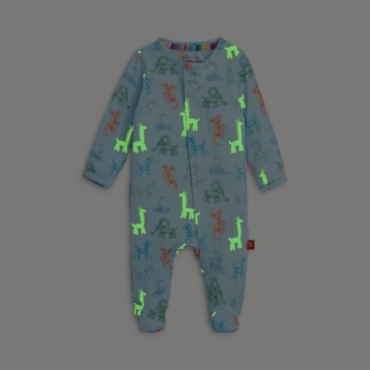Magnetic  Me BLUE PARTY ANIMALS GLOW  DARK MODAL FOOTIE