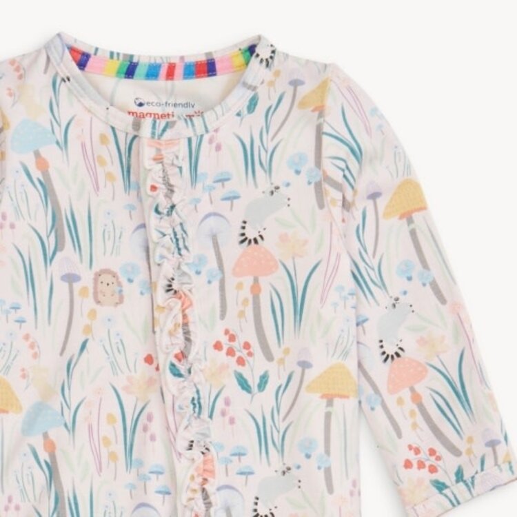 Magnetic  Me SHROOM AND BLOOM MODAL FOOTIE W/ RUFF