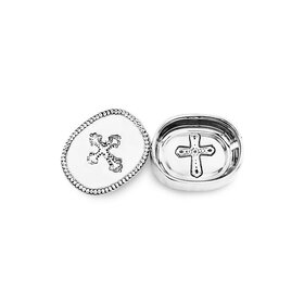 Beatriz Ball Baby Cross  Oval Keepsake Box