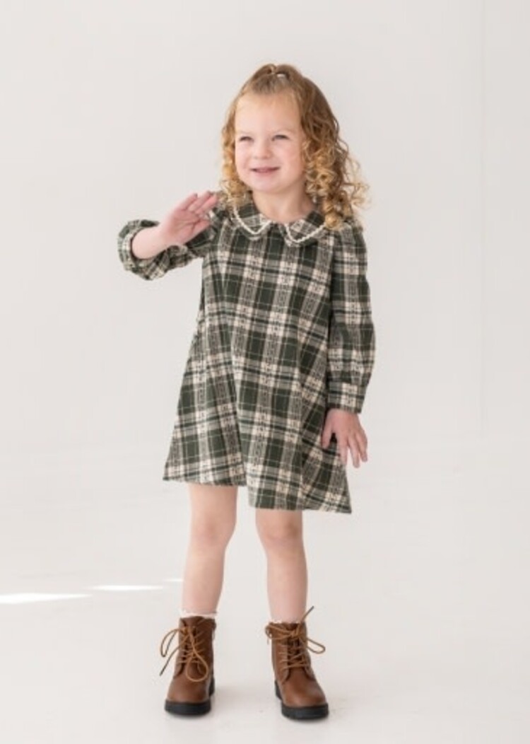 Mabel and Honey PLAID & PINE DRESS