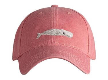 Harding Lane Needlepoint Baseball Hat-White Whale