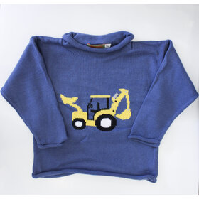 Luigi Kids Steel Blue Backhoe Sweater