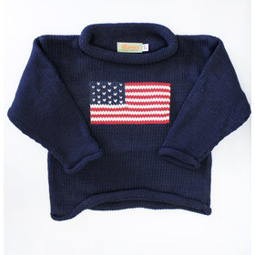 Luigi Kids Navy American Flag Sweater