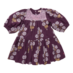 Pink Chicken girls fiona dress - plum buttercup floral