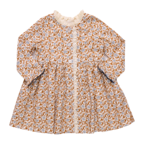 Pink Chicken girls autumn dress - gold climbing floral