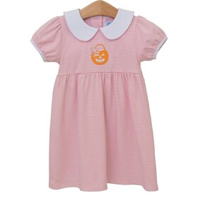 Trotter Street Kids Pink Stripe Jack O Lantern Dress