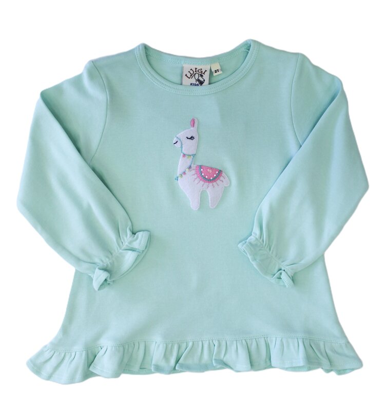 Luigi Kids Light Jade Llama Swing Top