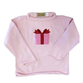 Luigi Kids Pink Present Sweater