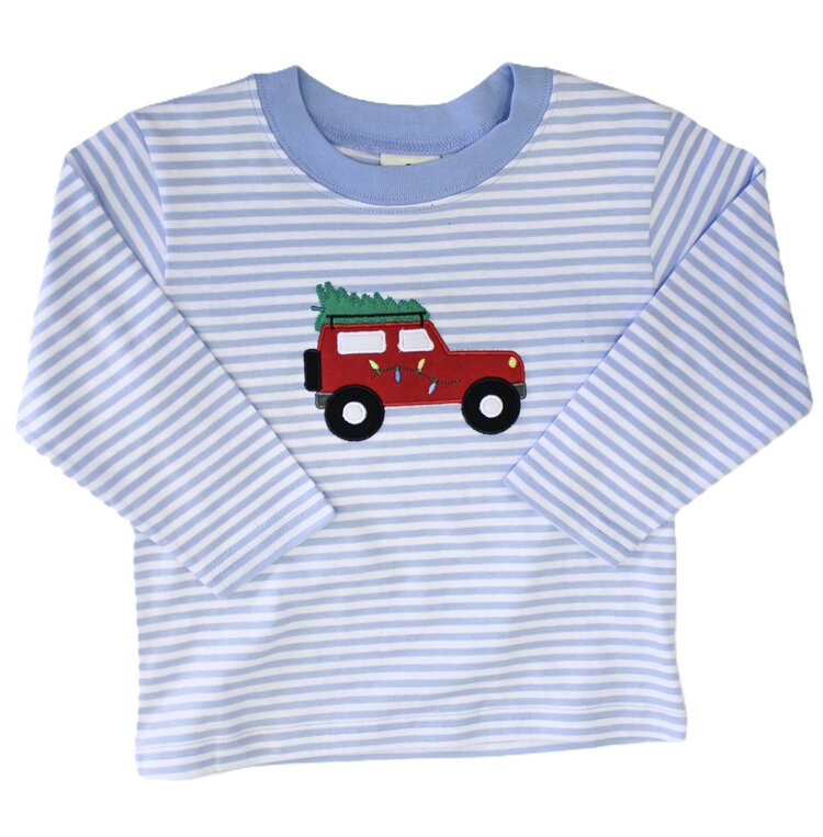Luigi Kids Bl Str Christmas Tree Jeep Shirt